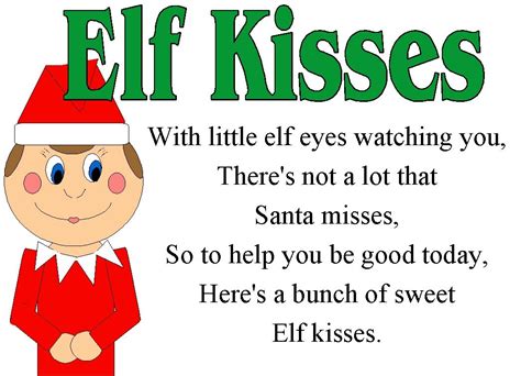 elf kisses printable printable templates