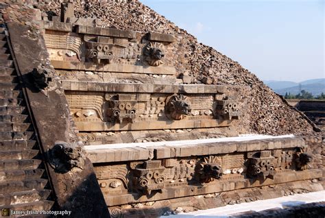 detail on the templo de quetzalcoatl teotihuacan mexico