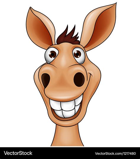 smiling donkey head royalty  vector image vectorstock