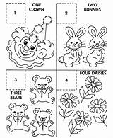 Number Counting Coloring Count Activity Objects Pages Sheets Sheet Paste Numbers Learn Object Activities Kids Fun Learning Recognition School Combination sketch template