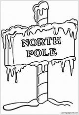 Pole North Pages Coloring Sign Color sketch template