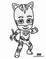 Pj Coloring Mask Pages Owlette Getcolorings Catboy Color Print sketch template