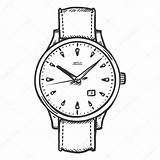 Relogio Pulso Armbanduhr Reloj Orologio Wrist Mano Schizzo Pulsera Vectorschets Polshorloge Skizzen Vektor Vettore Disegno sketch template