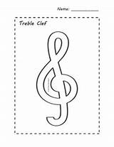 Bass Treble Trace Clefs Activity Color sketch template