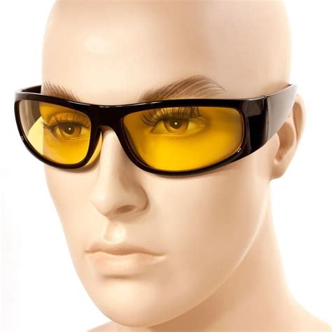 sport wrap hd night driving vision sunglasses yellow high definition