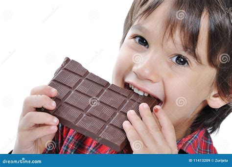 cute kid  chocolate stock image image  casual innocent