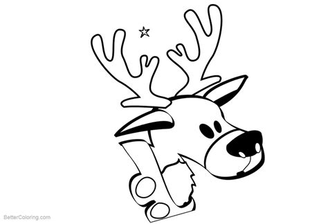 reindeer head coloring pages  printable coloring pages