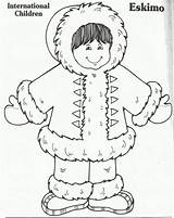 Eskimo Preschool Winter Coloring Pages Craft Template Crafts January Squish Kids Zuidpool Thema Da Polar Theme Noordpool Kleuters Knutselen Und sketch template