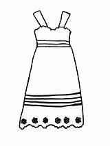 Dress Coloring Pages Summer Simple Model Visit Clipartmag Color sketch template