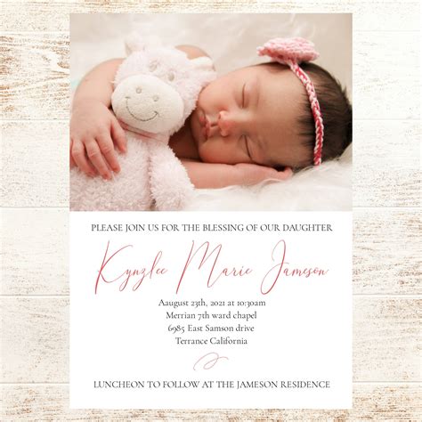 lds baby blessing invitation printable greenery foliage olive