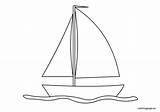 Coloring Sailing Boat Easy Template Pages Sails Sketch Drawings Templates sketch template