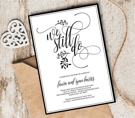 vow renewal invitation template    instant