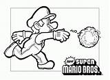 Mario Coloring Drawings Super Pages sketch template