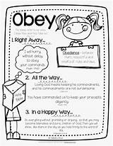 Obedience Obey Children Bible Kids School Parents Right Sunday Way Away Teaching Heart God Lessons Happy Coloring Obeying Crafts Preschool sketch template