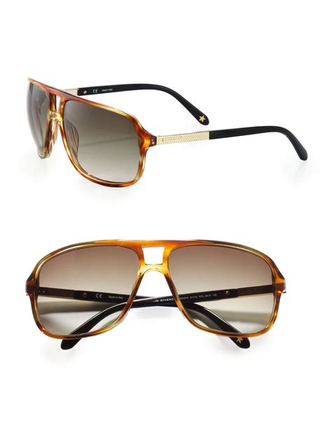 Lyst Givenchy Navigator Wrap Sunglasses In Brown For Men