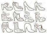 Coloring Fashion Shoes Book Para Zapatos Collection Pages Colorear Mujer Color Imagens Stock Choose Board sketch template