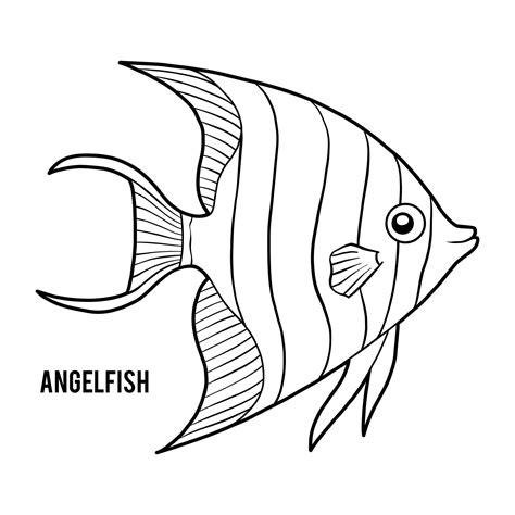 premium vector coloring book  children angelfish