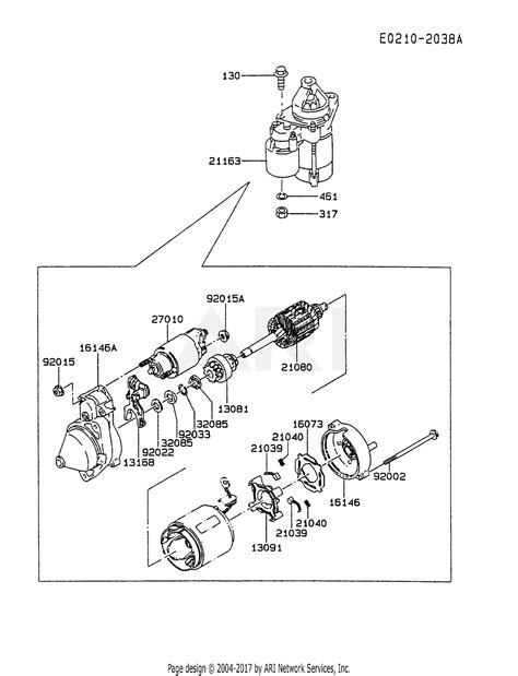 kawasaki fcv ds  stroke engine fcv parts diagram  starter