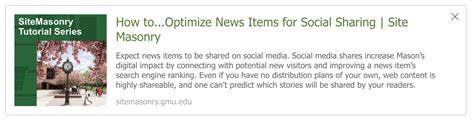 tooptimize pages  news items  social sharing george