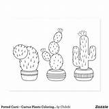 Cacti Potted Stamp sketch template