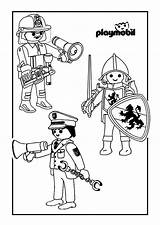 Playmobil Chevalier Policier Pompier Coloriages Colorier Playmobils Personnage Jouets Réunis Ritter Polizei sketch template