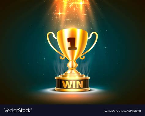 winner cup gold sign object   dark background vector image