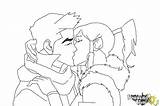 Korra Mako Draw Kissing Coloring Drawingnow sketch template