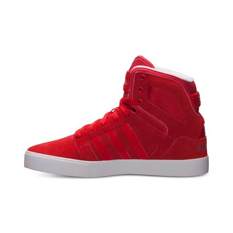 lyst adidas mens bbneo  top casual sneakers  finish   red  men