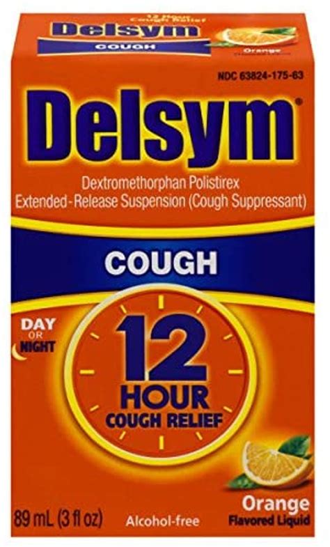 delsym adult cough suppressant orange flavored liquid  oz