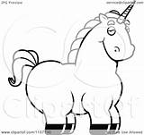 Unicorn Coloring Pages Cartoon Cute Clipart Fat Chubby Unicorns Outlined Vector Printable Cory Thoman Template Library Clipground Popular sketch template