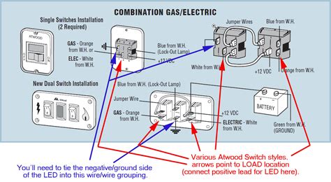 neat atwood water heater relay wiring changeover  lamp ignitor circuit diagram