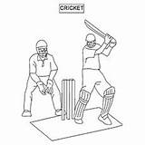 Cricket Coloring Pages Drawing Playing Toddler Bat Getdrawings sketch template