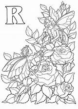 Coloring Pages Kids Rose Fairy Adults Flower Print Alphabet Adult Fairies Printable Dessin Elfjes Alfabet Roses Fun Gif Sheets Color sketch template