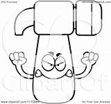 Mascot Hammer Mad Outlined Coloring Clipart Vector Cartoon Regarding Notes sketch template