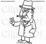 Smoking Cigar Sir Winston Churchill Lineart Toonaday Outline Cartoon sketch template