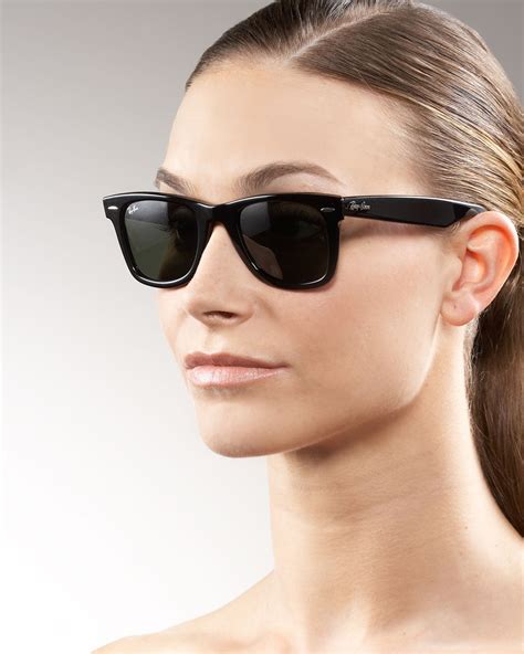 lyst ray ban original wayfarer sunglasses tortoise in black