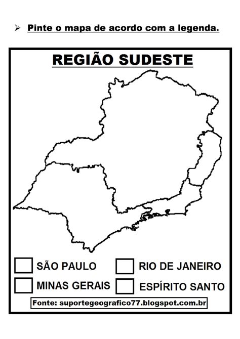 atividades sobre  regiao sudeste  brasil