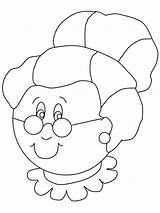 Grandma Coloring Pages Cartoon Print sketch template