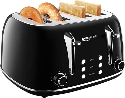 top  toaster  slice wide black home appliances