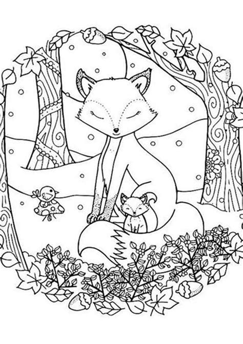 easy  print fox coloring pages coloring pages winter fox
