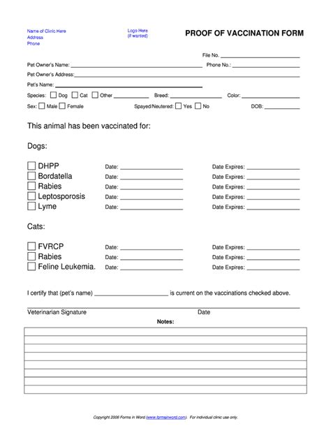 printable fake dog vaccination records printable world holiday