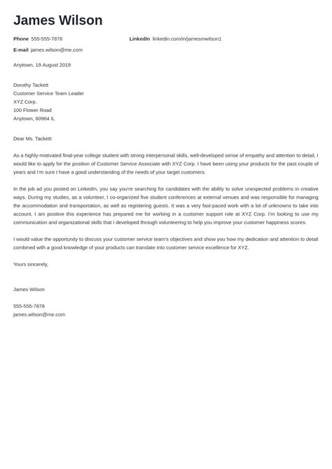 customer service cover letter examples ready templates