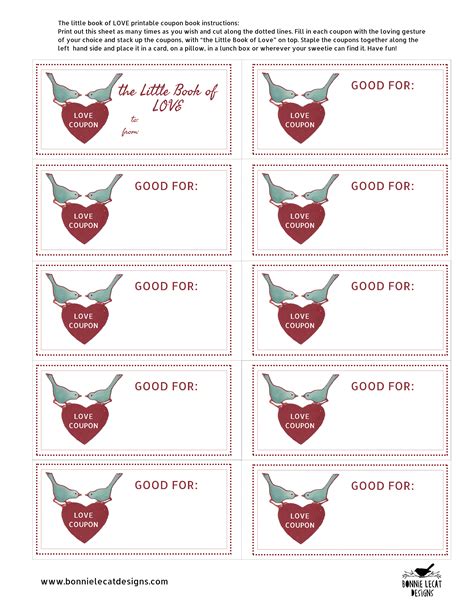 printable love coupons template printable templates