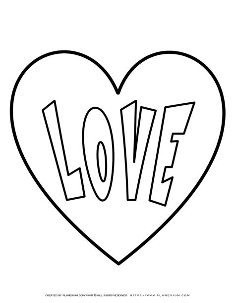 love heart coloring page planerium