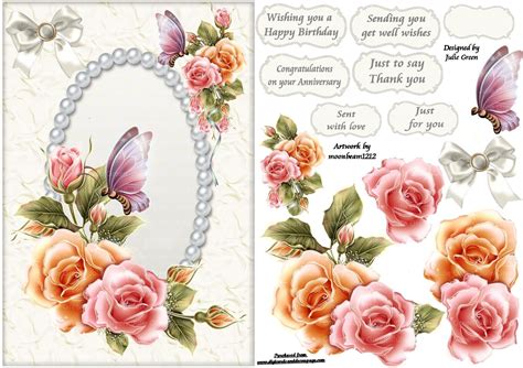 printable decoupage card templates google search card making