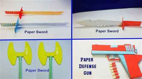 easy paper sword      paper sword part  easy origami tutorial  kl diy youtube