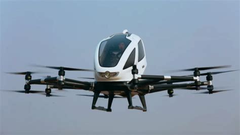 ehangs  flying drone carry human passengers robotics