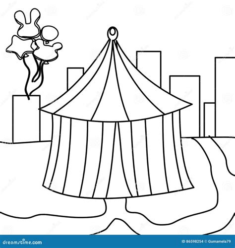 circus tent coloring page stock illustration illustration  doors