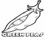 Coloring Pages Vegetable Peas Green sketch template