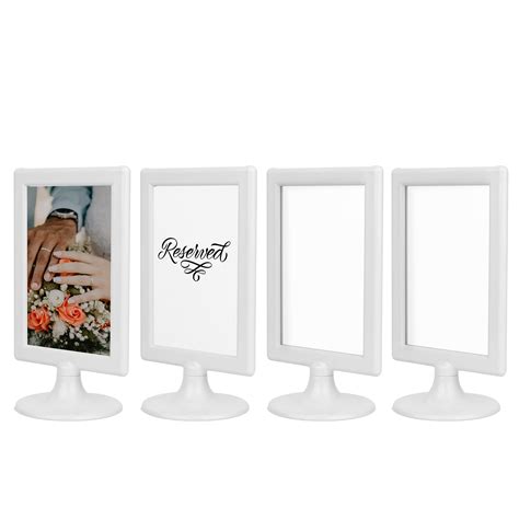 buy alben double sided standing picture frames white  count   pedestal photo frame